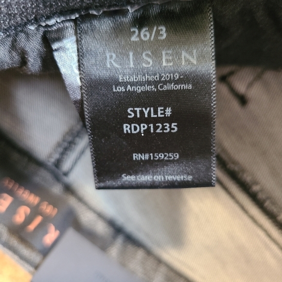 RISEN Mid Rise Frayed Cuff Ankle Straight Jeans - Picture 5 of 9